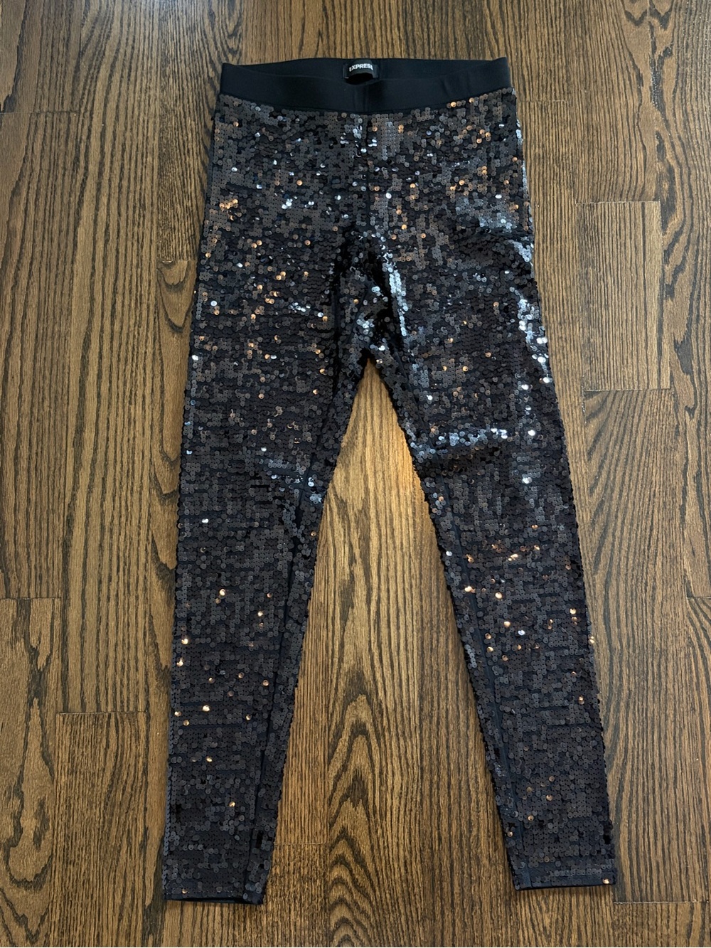 Express Black Sequin Jeggings